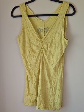 Lauren Vidal Yellow V-Neck Sleeveless Tank